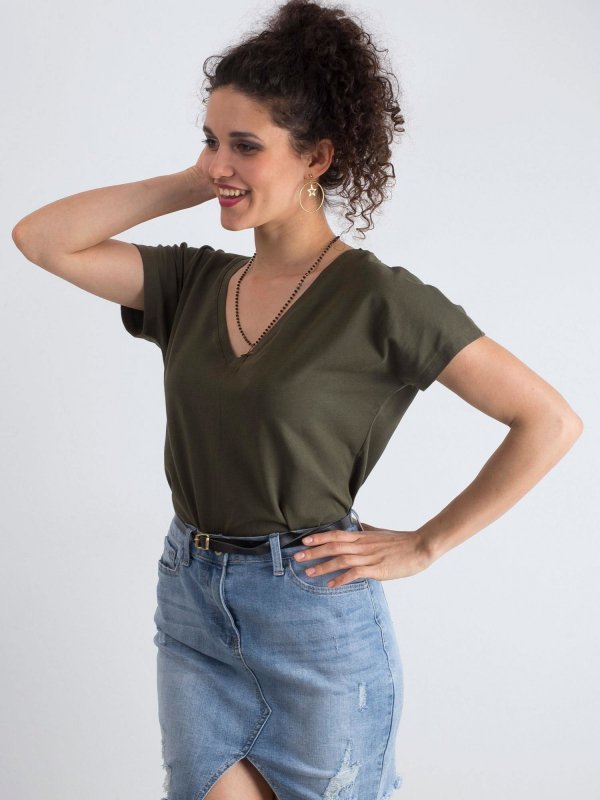 T-shirt-RV-TS-4832.40P-khaki rozmiar - XS