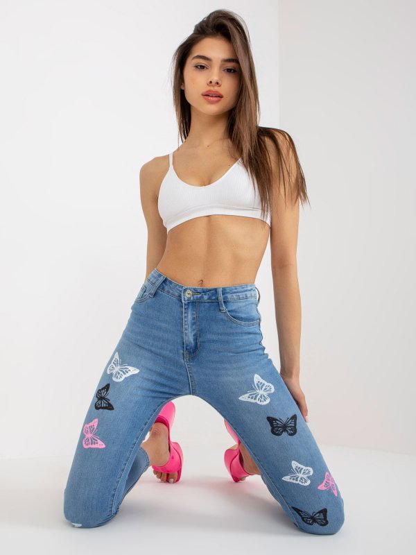 Spodnie jeans-NM-SP-D8015.31X-niebieski rozmiar - L