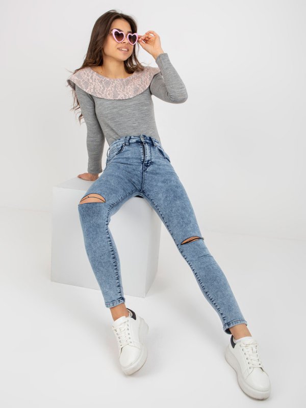 Spodnie jeans-NM-SP-H32.12X-niebieski rozmiar - S