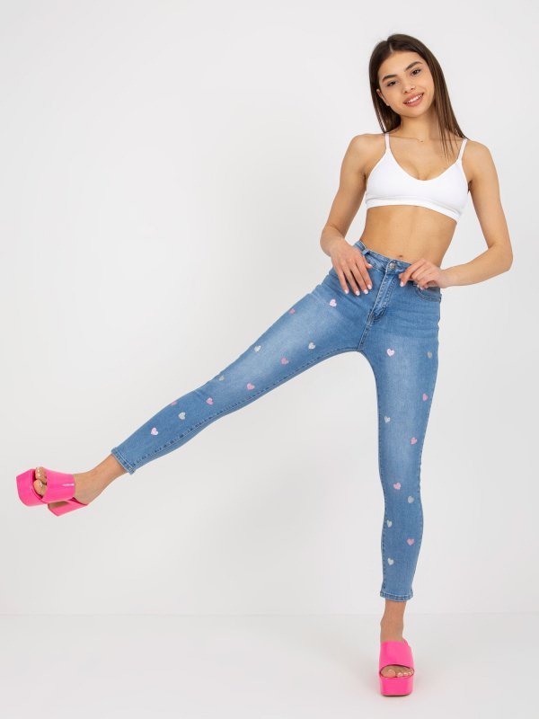 Spodnie jeans-NM-SP-D8012.60P-niebieski rozmiar - L