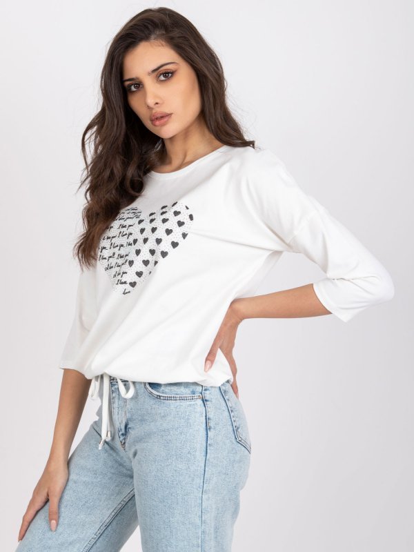 Bluzka-RV-BZ-0229.13P-ecru rozmiar - L/XL