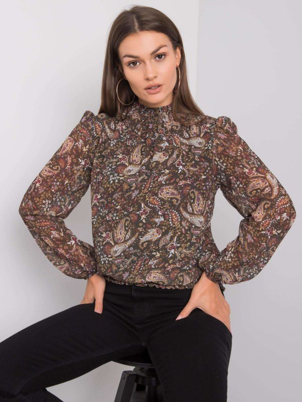 Bluzka-D50039F11031A-ciemny zielony rozmiar - M
