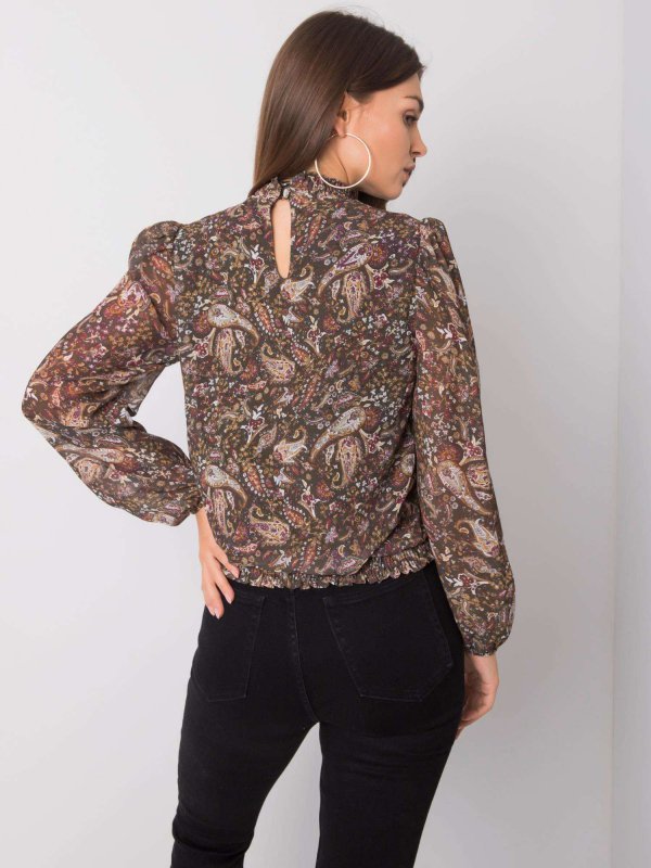 Bluzka-D50039F11031A-ciemny zielony rozmiar - M