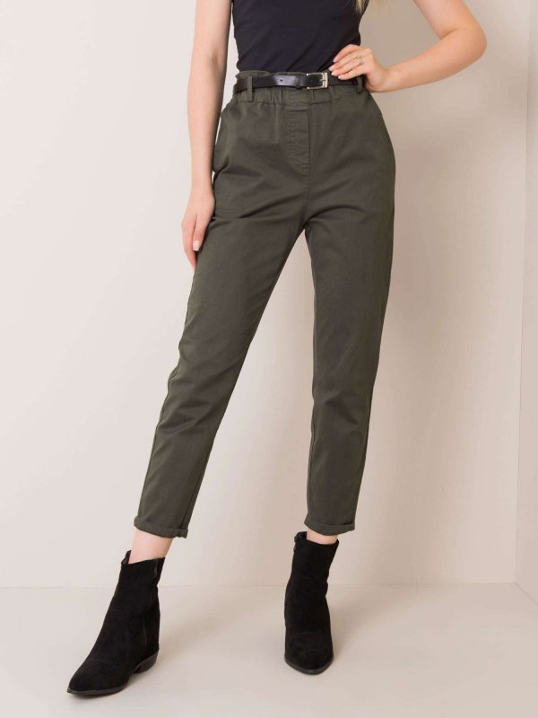 Spodnie-DHJ-SP-2312.94P-ciemny khaki rozmiar - S