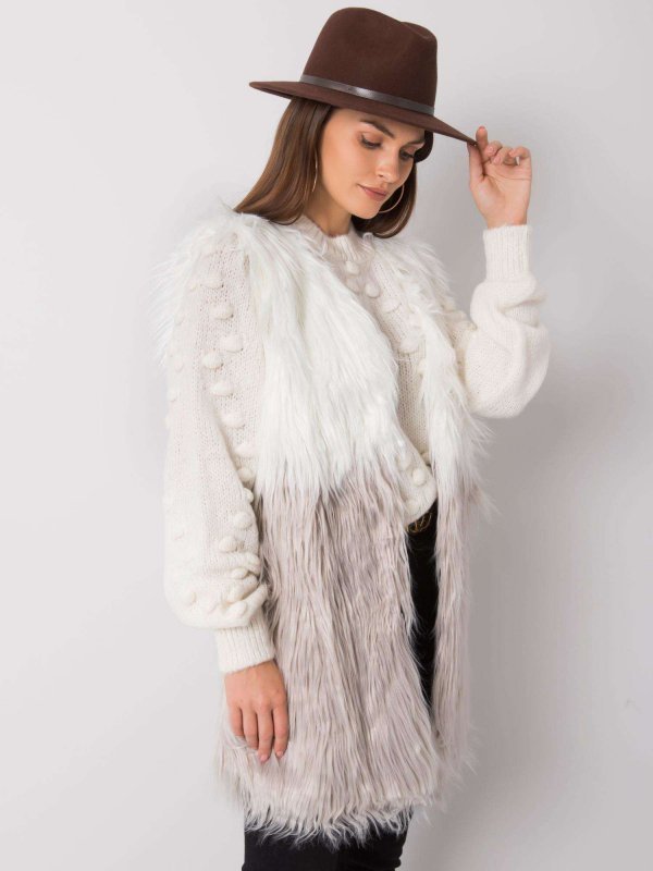 Kamizelka-AT-KZ-04201.97P-ecru rozmiar - M/L