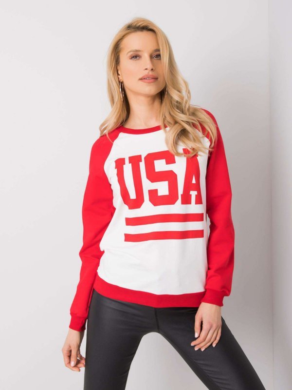 Bluza-DS-BL-1111.06P-biało-czerwony rozmiar - S