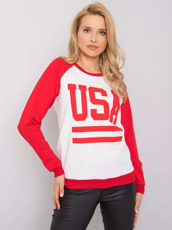 Bluza-DS-BL-1111.06P-biało-czerwony rozmiar - M