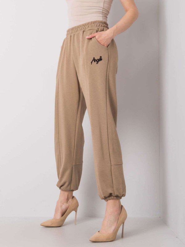 Spodnie dresowe-EM-DR-ES-21-524.16-ciemny bezowy rozmiar - L