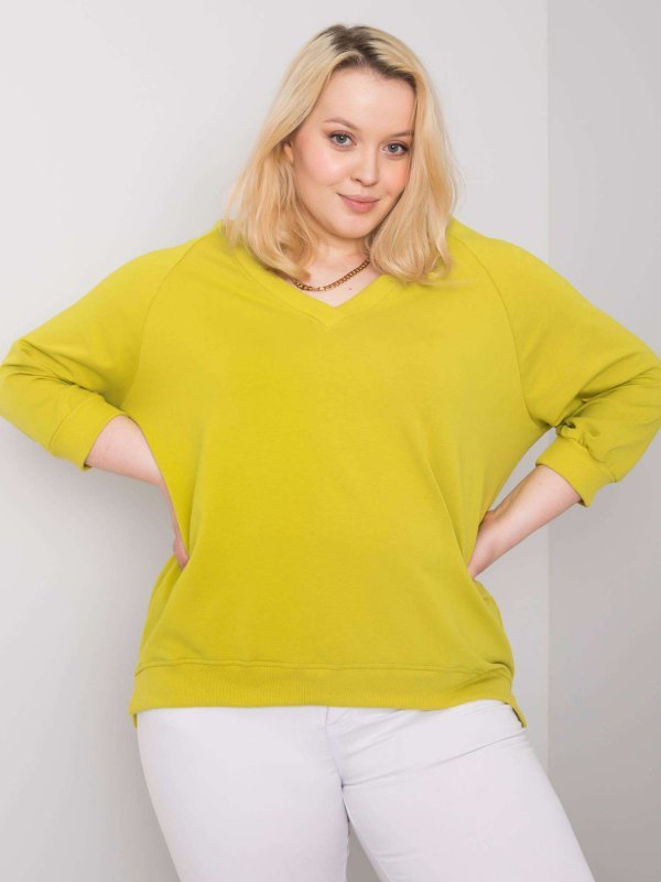 Bluza-RV-BL-6295.03X-limonkowy rozmiar - 3XL