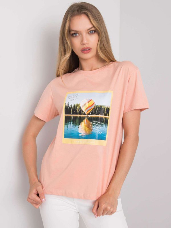 T-shirt-PM-TS-SS21CA82.16-łososiowy rozmiar - S