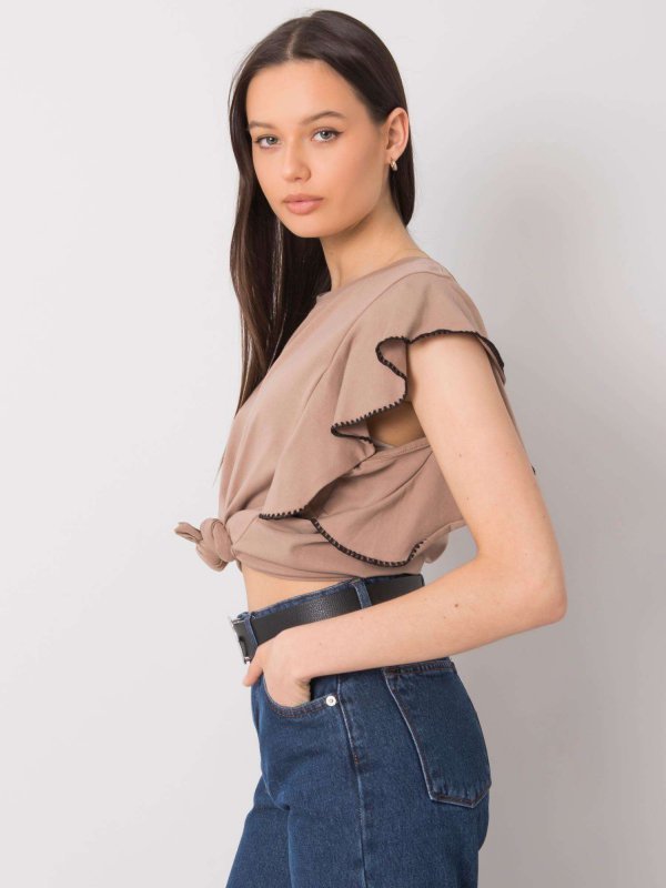 Bluzka-FA-BZ-7063.53P-ciemny bezowy rozmiar - ONE SIZE
