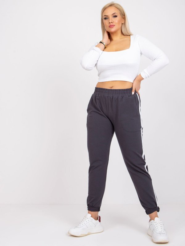 Spodnie dresowe-RV-DR-6643.95-grafitowy rozmiar - 2XL
