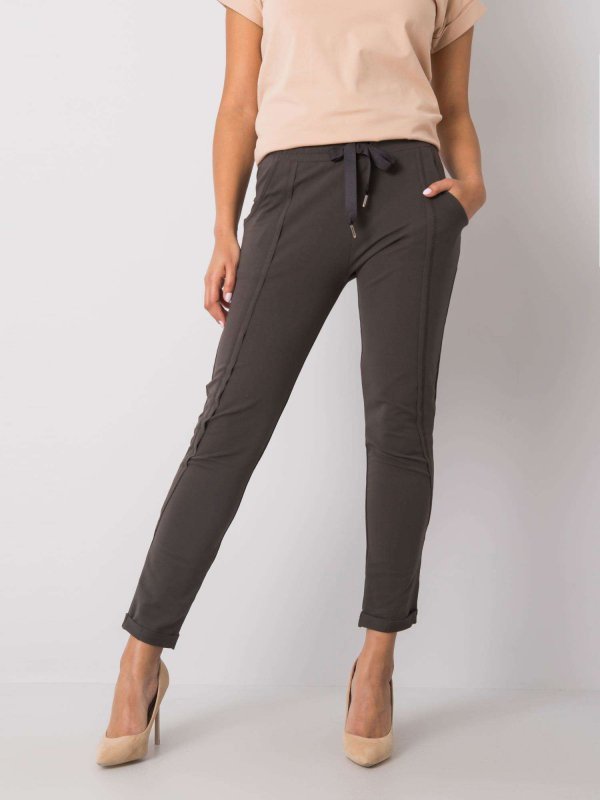 Spodnie dresowe-RV-DR-6437.18-ciemny khaki rozmiar - L