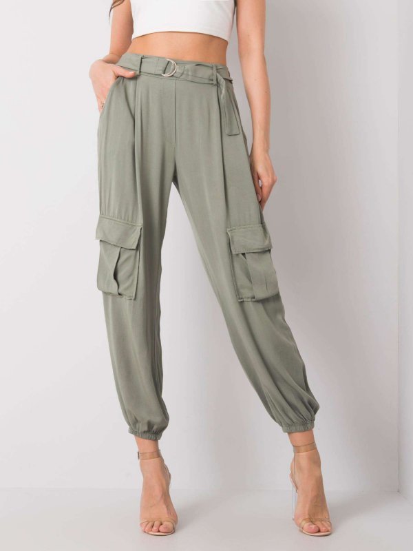 Spodnie-TW-SP-BI-81858.69-khaki rozmiar - L