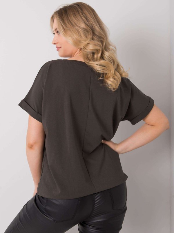 Bluzka-RV-BZ-6578.15P-ciemny khaki rozmiar - ONE SIZE