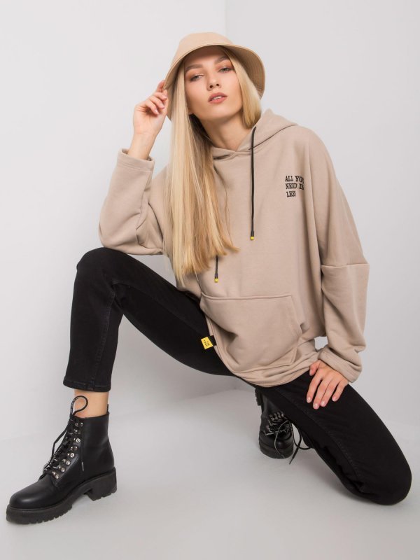 Bluza-RV-BL-7098.28-beżowy rozmiar - ONE SIZE