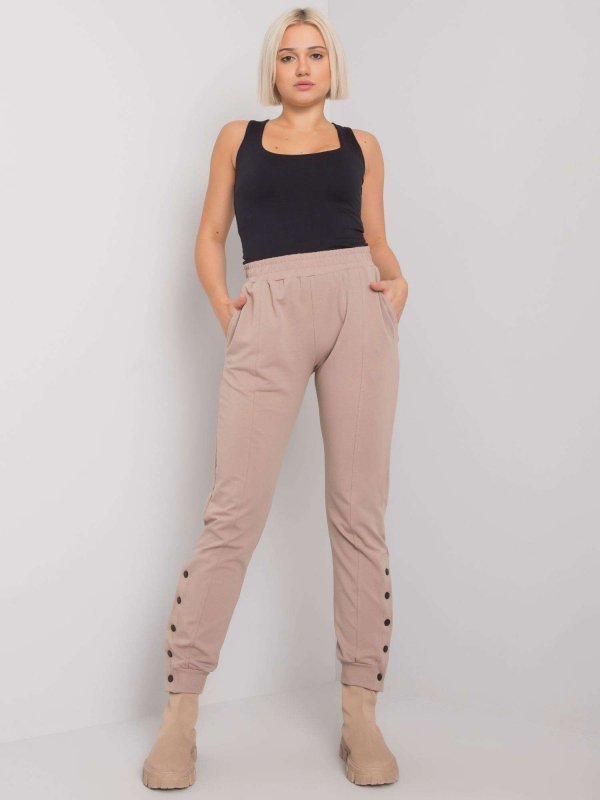 Spodnie dresowe-RV-DR-7365.17P-ciemny bezowy rozmiar - S/M