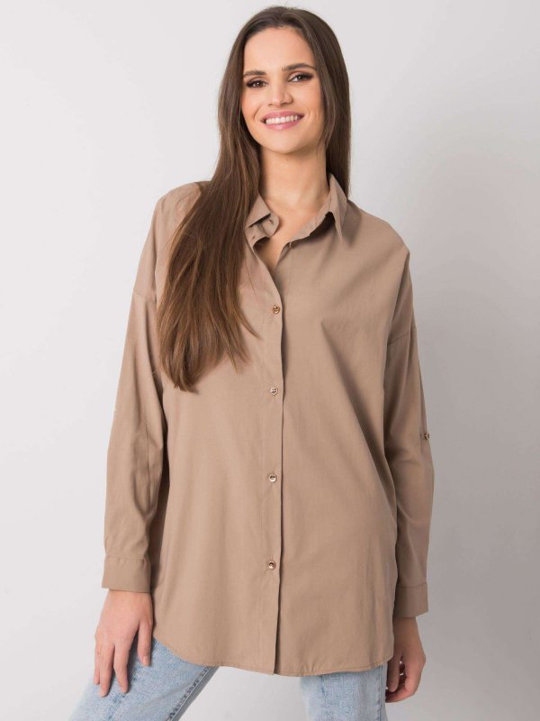 Koszula-EM-KS-004.42-ciemny bezowy rozmiar - ONE SIZE