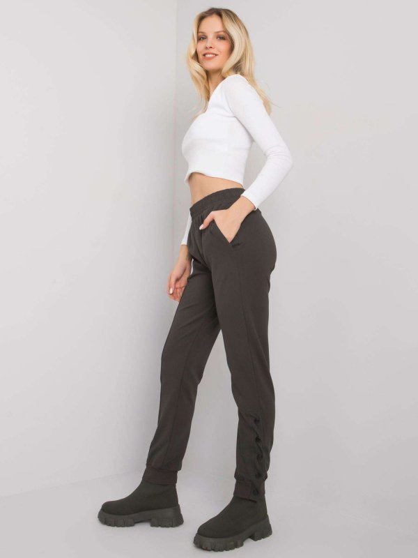 Spodnie dresowe-RV-DR-7365.17P-ciemny khaki rozmiar - S/M
