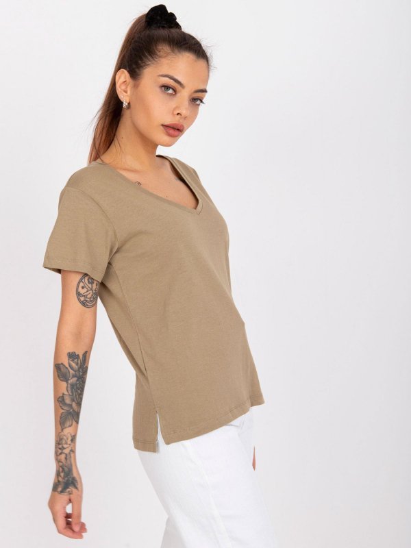 T-shirt-TW-TS-1002.28X-ciemny bezowy rozmiar - XL
