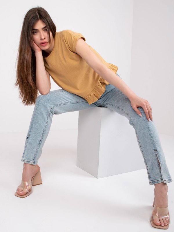 T-shirt-TW-TS-1053.21X-camelowy rozmiar - M