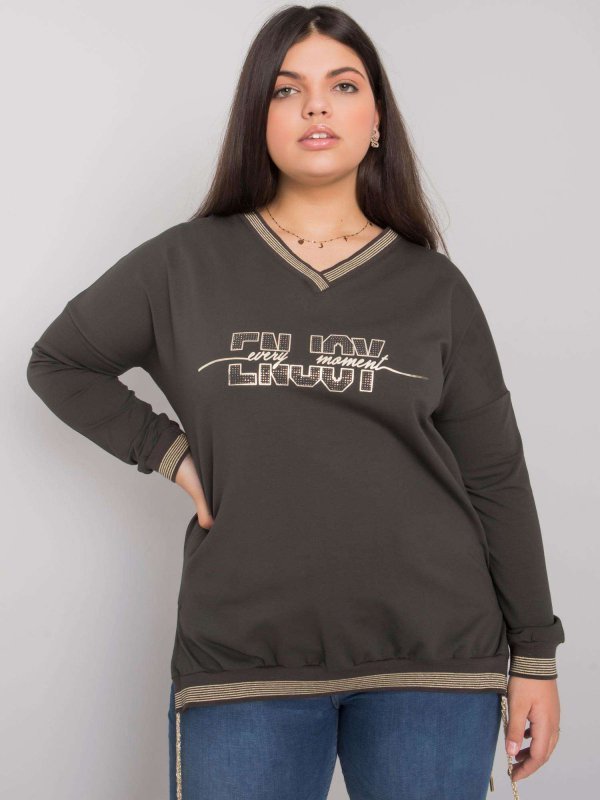 Bluzka-RV-BZ-7157.87P-ciemny khaki rozmiar - ONE SIZE