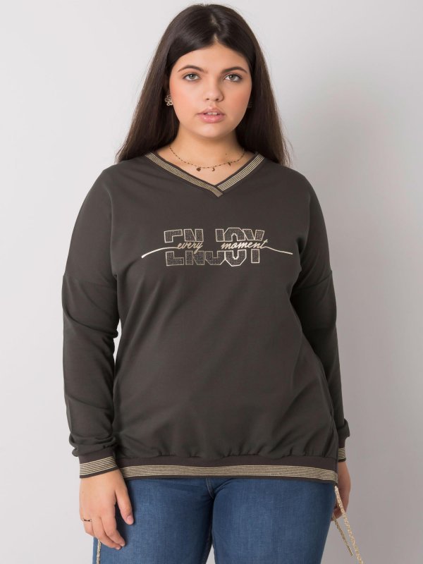 Bluzka-RV-BZ-7157.87P-ciemny khaki rozmiar - ONE SIZE