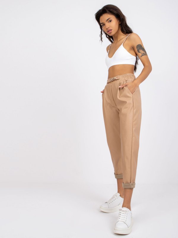 Spodnie-DHJ-SP-5058.35P-beżowy rozmiar - 2XL