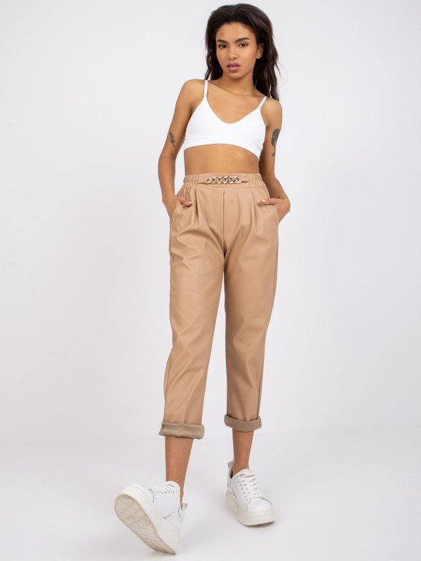 Spodnie-DHJ-SP-5058.35P-beżowy rozmiar - 2XL