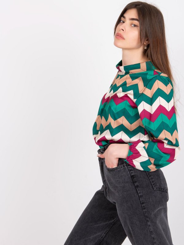Bluzka-DHJ-BZ-12311.49P-ciemny zielony rozmiar - ONE SIZE