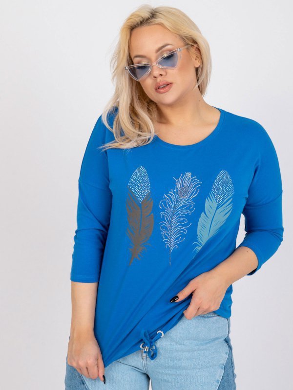 Bluzka-RV-BZ-0231.35X-ciemny niebieski rozmiar - ONE SIZE