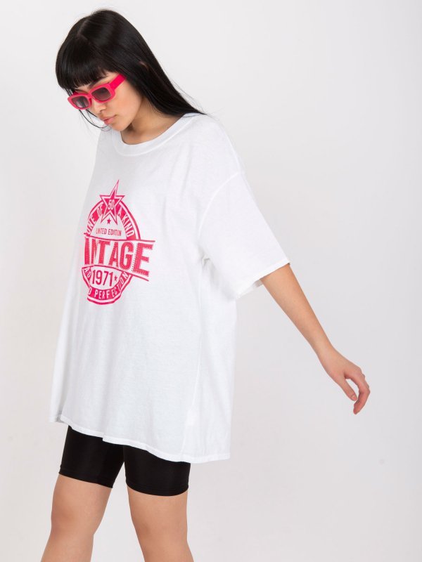 T-shirt-DHJ-TS-6862.24X-biało-różowy rozmiar - ONE SIZE