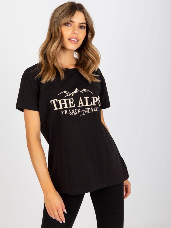 T-shirt-FA-TS-7720.43P-czarno-beżowy rozmiar - ONE SIZE