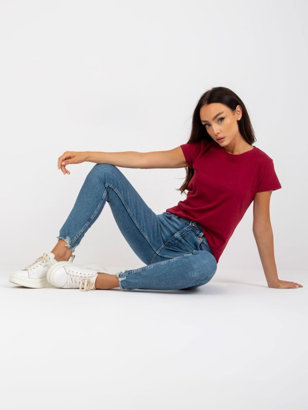 T-shirt-B-013.25P-bordowy rozmiar - S