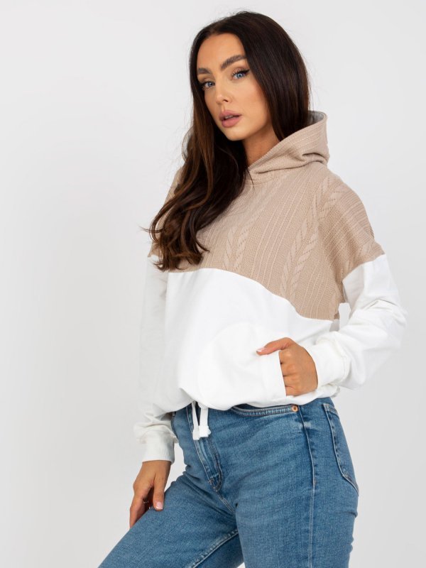 Bluza-RV-BL-8171.30-biało-beżowy rozmiar - L/XL