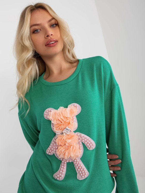 Bluzka-LK-BZ-509067.15-turkusowy rozmiar - ONE SIZE