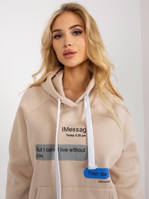 Bluza-EM-BL-718.39P-beżowy rozmiar - ONE SIZE
