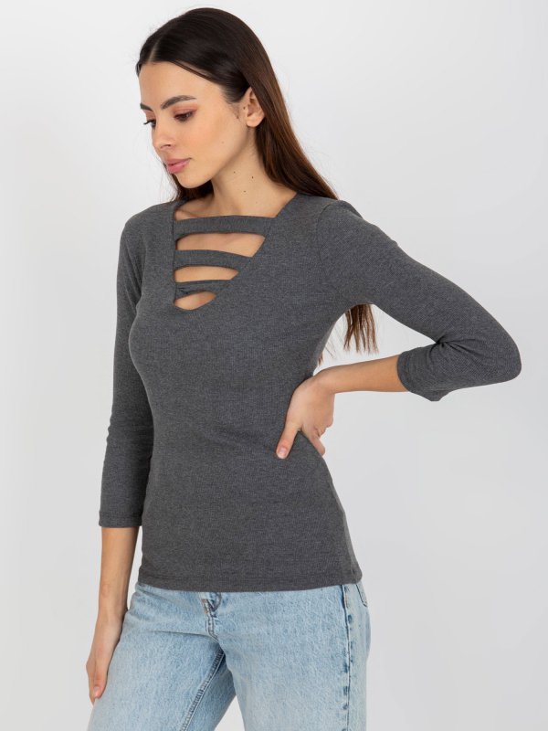 Bluzka-EM-BZ-HS-21-520.49P-ciemny szary rozmiar - S/M