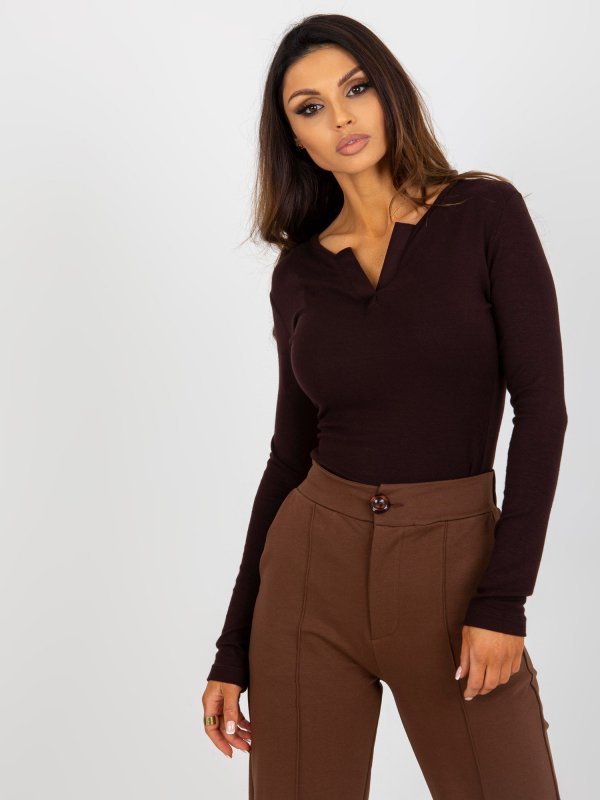 Bluzka-EM-BZ-784.33P-ciemny brązowy rozmiar - ONE SIZE