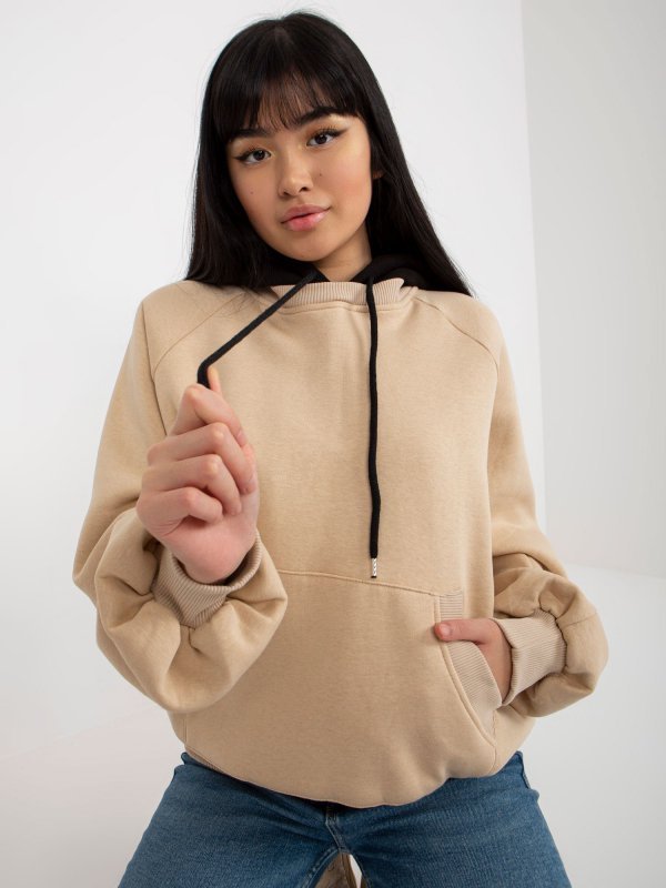 Bluza-EM-BL-696.68-beżowy rozmiar - ONE SIZE