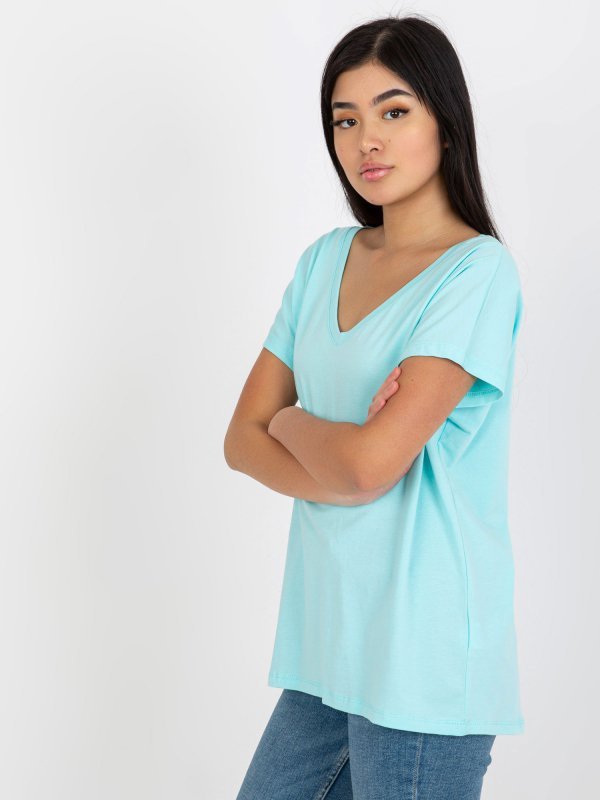 T-shirt-RV-TS-4832.85-mietowy rozmiar - XL