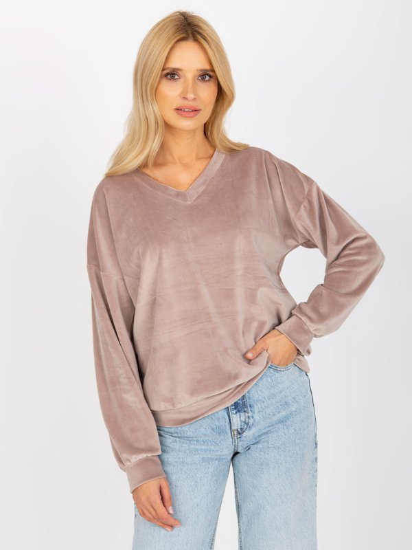 Bluzka-RP-BZ-8188.52P-ciemny bezowy rozmiar - S/M