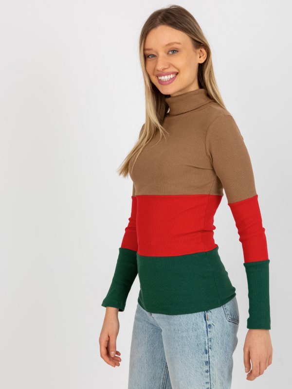 Bluzka-RV-BZ-8465-1.11P-camelowy rozmiar - ONE SIZE