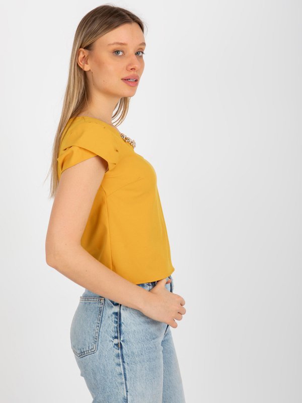 Bluzka-LK-BZ-505783-1.42P-ciemny żółty rozmiar - 40