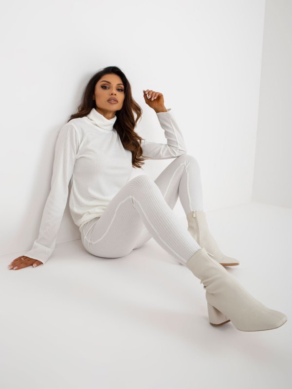 Leginsy-LK-LG-509184.72P-ecru rozmiar - L/XL