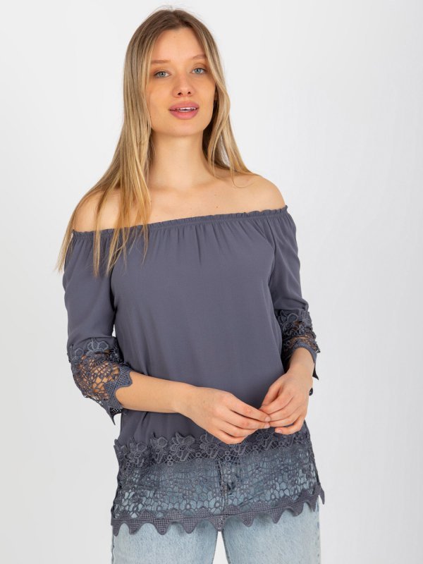 Bluzka-LK-BZ-506188.32X-grafitowy rozmiar - 36