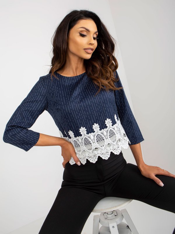 Bluzka-LK-BZ-506428.90-granatowy rozmiar - 40