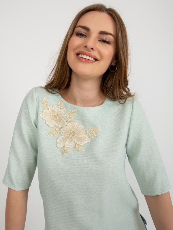 Bluzka-LK-BZ-506609.77-mietowy rozmiar - 38
