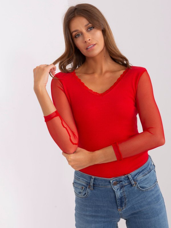 Bluzka-RV-BZ-7839.88P-czerwony rozmiar - M