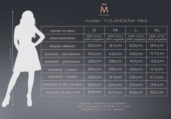 Sukienka Yolandena Red 1734 rozmiar - XL